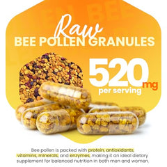 Close-up view of raw bee pollen granules