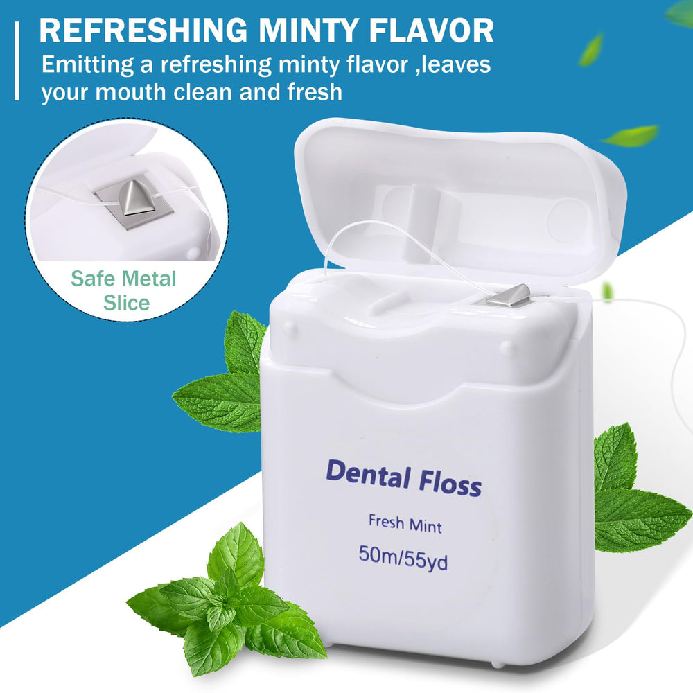Braided wide flat design dental floss close-up