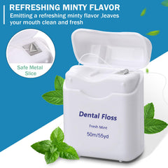 Braided wide flat design dental floss close-up