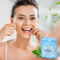 Travel-friendly mint dental floss for teeth and gums