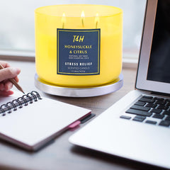 Reusable yellow glass jar suitable for decor or vase