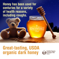 Organic HoneyWorks product label and ingredients