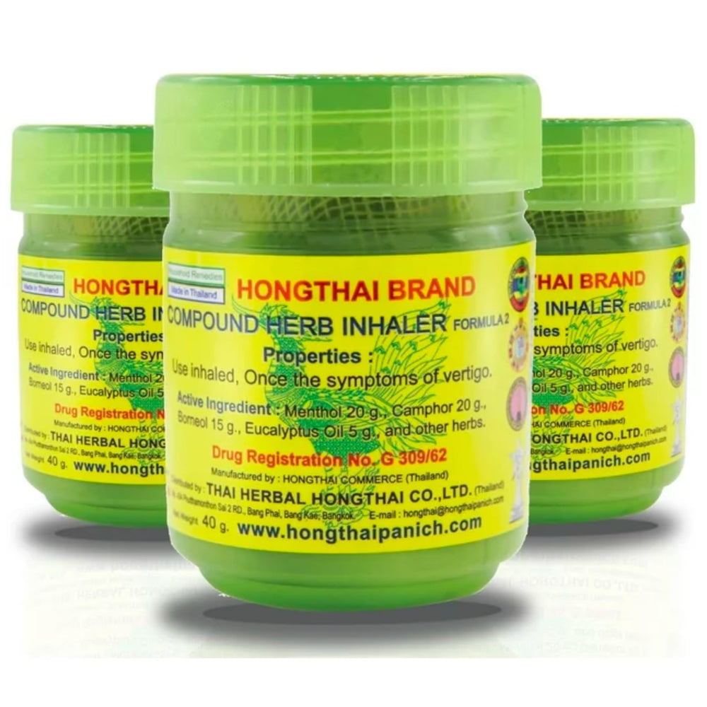 HONG THAI Traditional Thai Herbal Inhaler Pack of 3 – front view