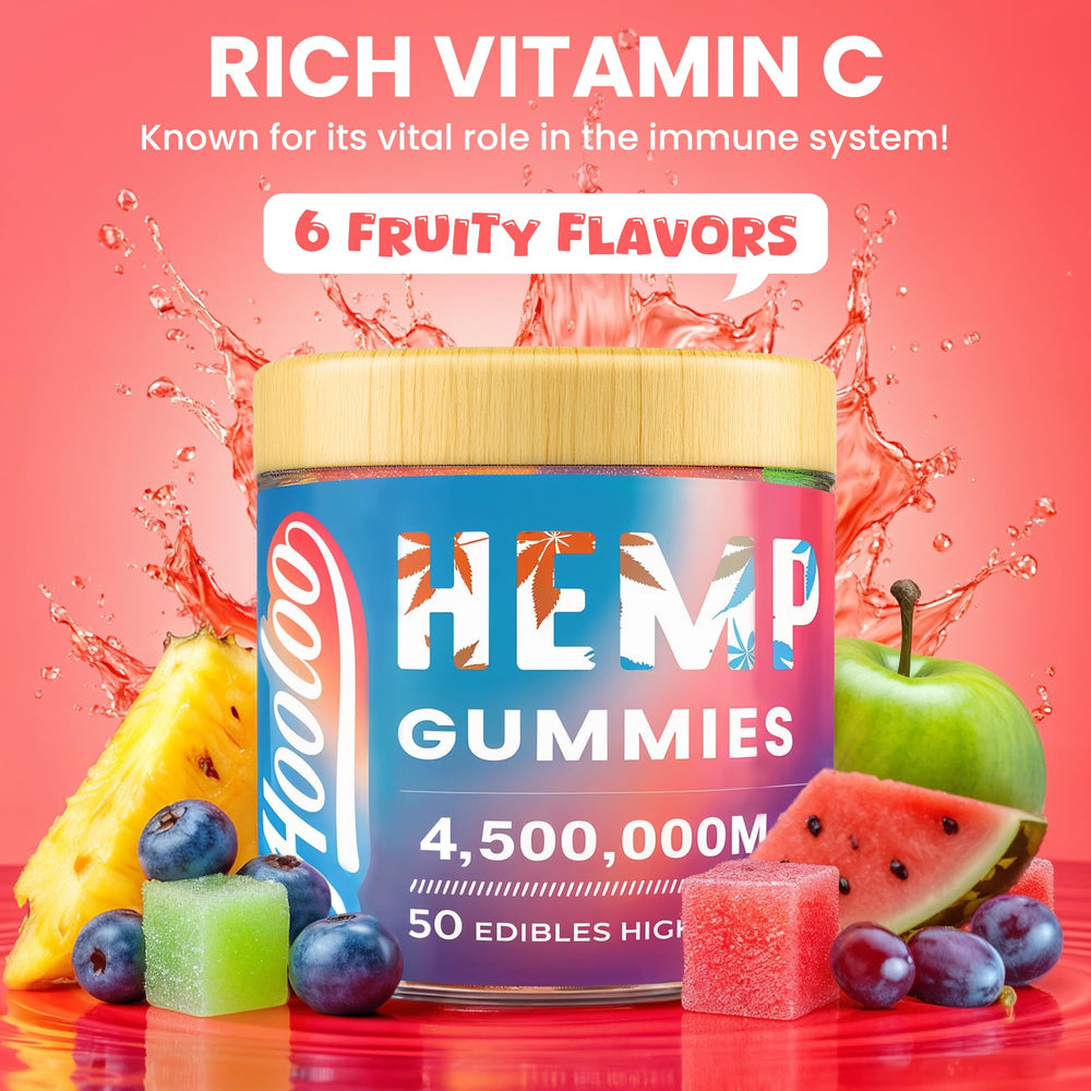 Six fruity flavors of HOOLOO hemp gummies