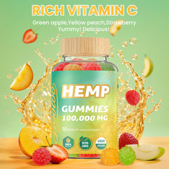 Strawberry flavored HOOLOO hemp gummies close-up