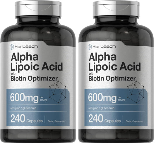 Horbäach Alpha Lipoic Acid 600mg bottle with Biotin Optimizer