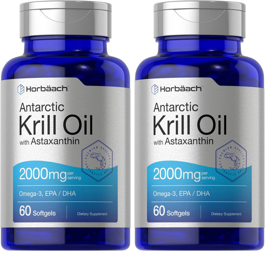 Horbäach Antarctic Krill Oil 2000mg bottle – front view