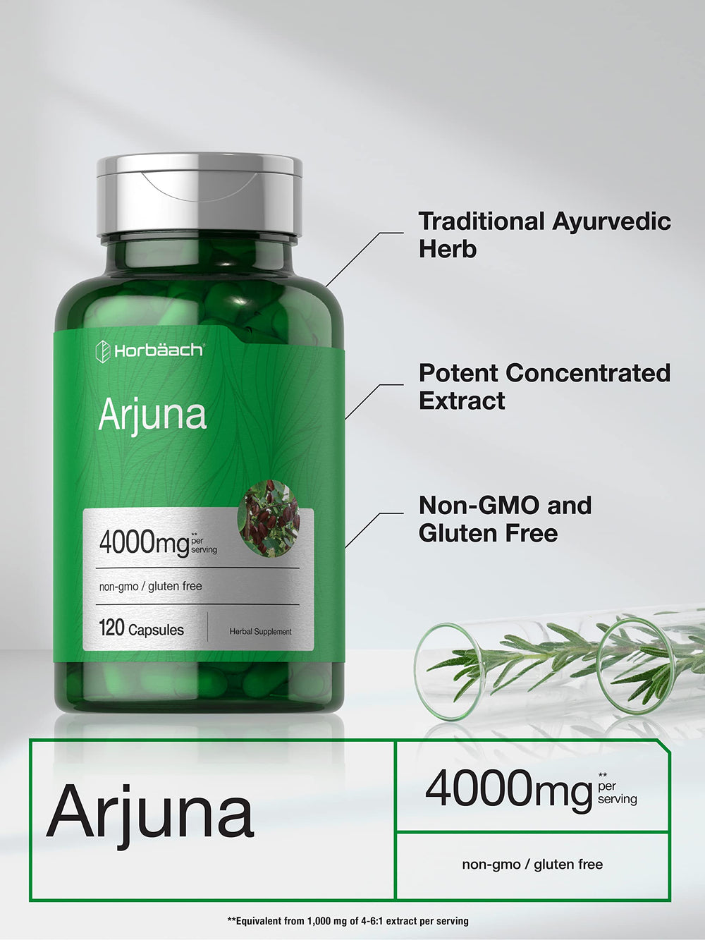 Close-up of Horbaach Arjuna capsules