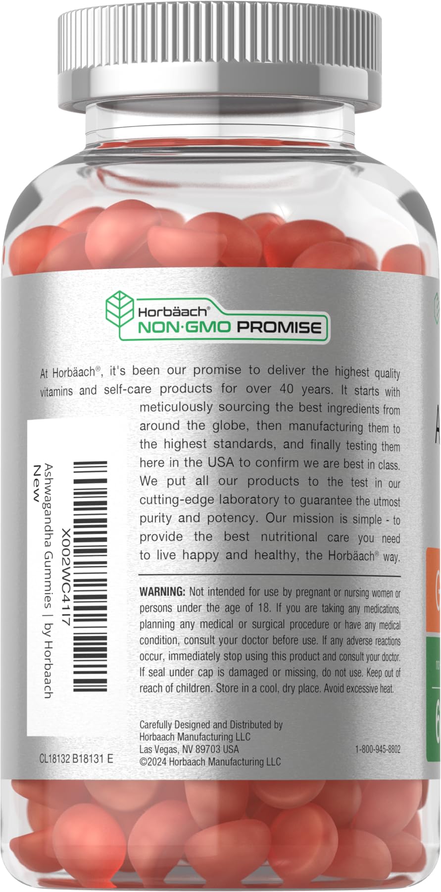 Gluten-free and Non-GMO icons for Horbaach gummies