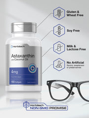 Astaxanthin softgels capsules close-up