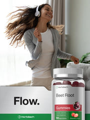 Close-up of strawberry-flavored Horbaach Beet Root gummy