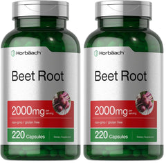 Horbäach Beet Root Powder Capsules bottle with label — Pack of 2, 220 capsules