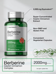 Bottle of Horbaach Berberine Cinnamon 2000mg 120 veggie capsules