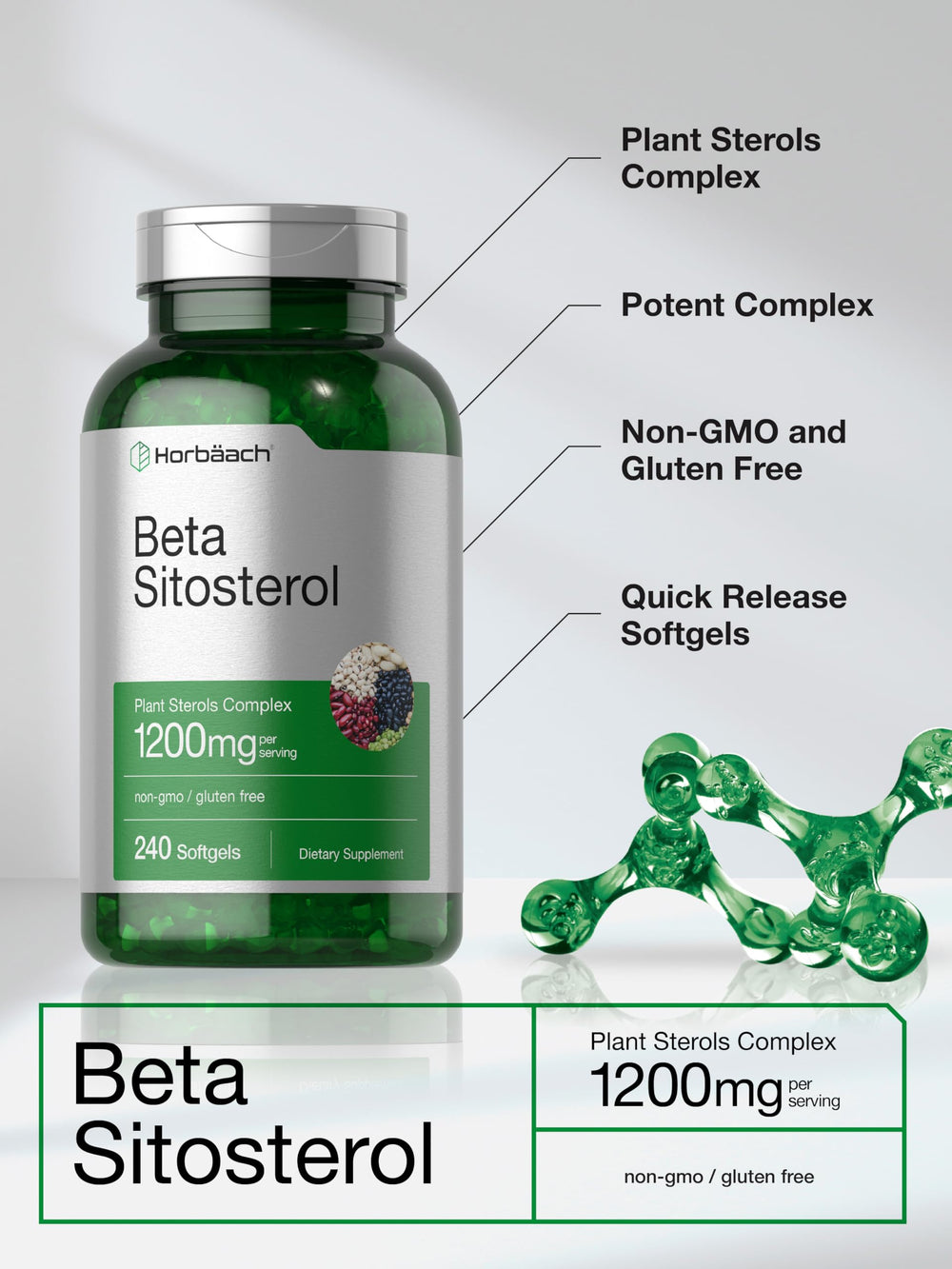 Packaging image of Horbäach Beta Sitosterol 1200mg softgels
