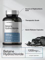 Betaine HCl capsules in bottle