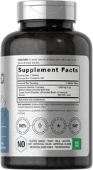 Supplement facts label for Horbaach Betaine HCl with Pepsin