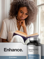 Back packaging view of Horbaach Betaine HCl with Pepsin
