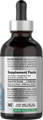 Label showing 10000 mcg on Horbäach Biotin Liquid Drops Berry Flavor