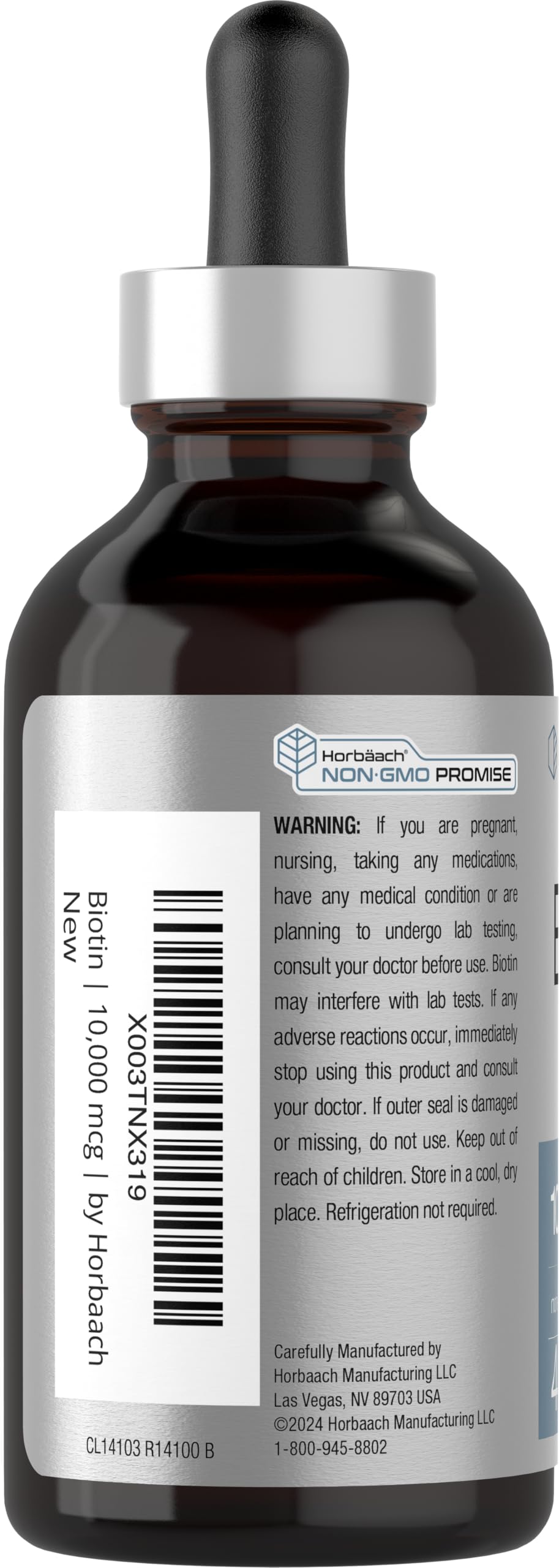 Dropper dispensing Horbäach Biotin Liquid Drops