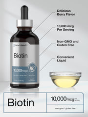 Ingredients panel of Horbäach Biotin Liquid Drops
