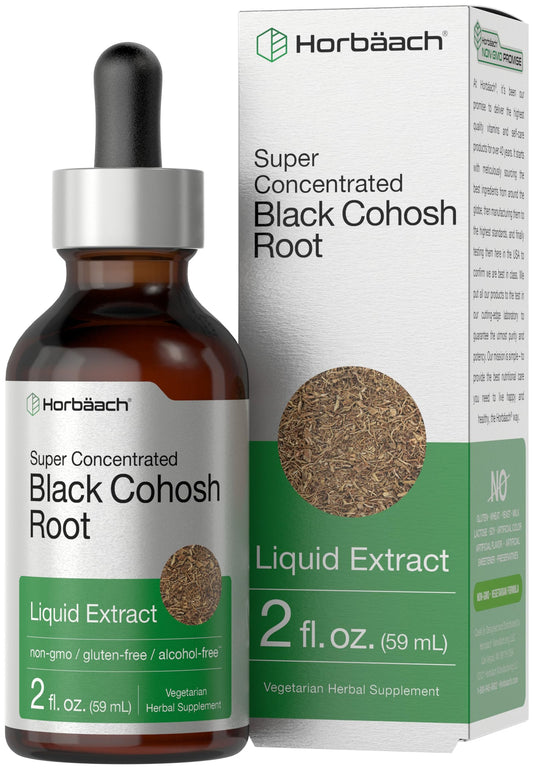 Front view of Horbaach Black Cohosh Root Tincture bottle