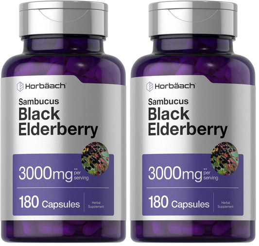 Hero image of Horbäach Black Elderberry 3000mg capsules pack of 2