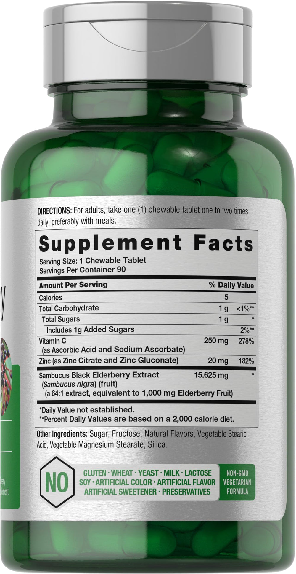 Mixed berry flavored elderberry chewables in blister packaging
