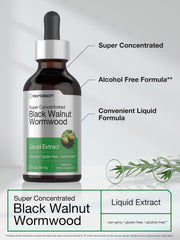 Label for Horbaach Black Walnut Hull Wormwood Extract Tincture 2 oz