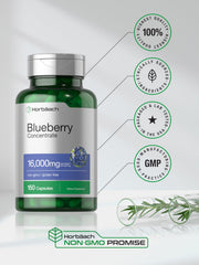 Ingredients list close-up for Horbaach Blueberry Extract