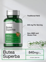 Supplement facts panel for Horbäach Butea Superba Root 840 mg