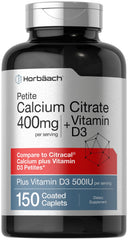 Horbäach Calcium Citrate with Vitamin D3 bottle and 150 coated caplets