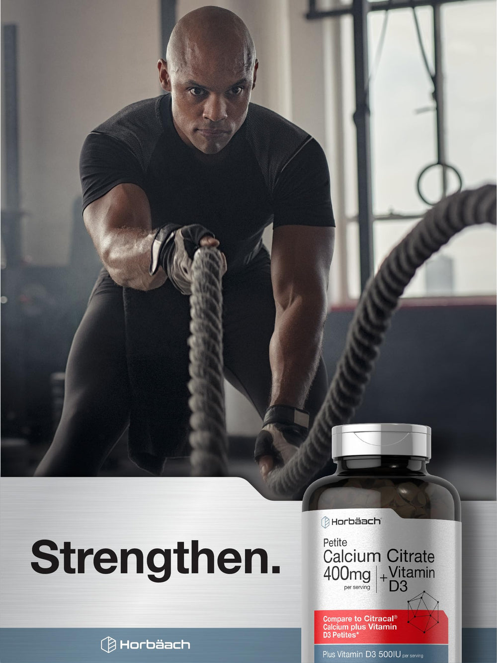 Laboratory-tested Horbäach Calcium Citrate with Vitamin D3 ingredients