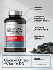 Nutritional facts label for Horbäach Calcium Citrate with Vitamin D3