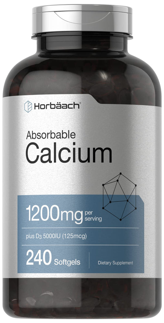 Horbäach Calcium 1200 mg with Vitamin D3 bottle, 240 softgels