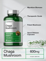 Nutrition facts panel on Horbäach Chaga Capsules