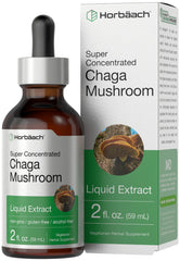 Horbaach Chaga Mushroom Extract 2oz bottle with dropper