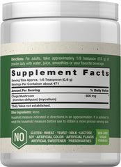 Back view showing supplement facts on Horbäach Chaga Powder 10 oz
