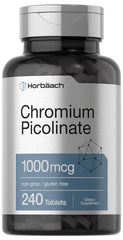 Horbaach Chromium Picolinate 1000mcg bottle - front view