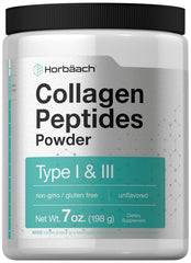 Front view of Horbäach Collagen Peptides Powder 7oz bottle