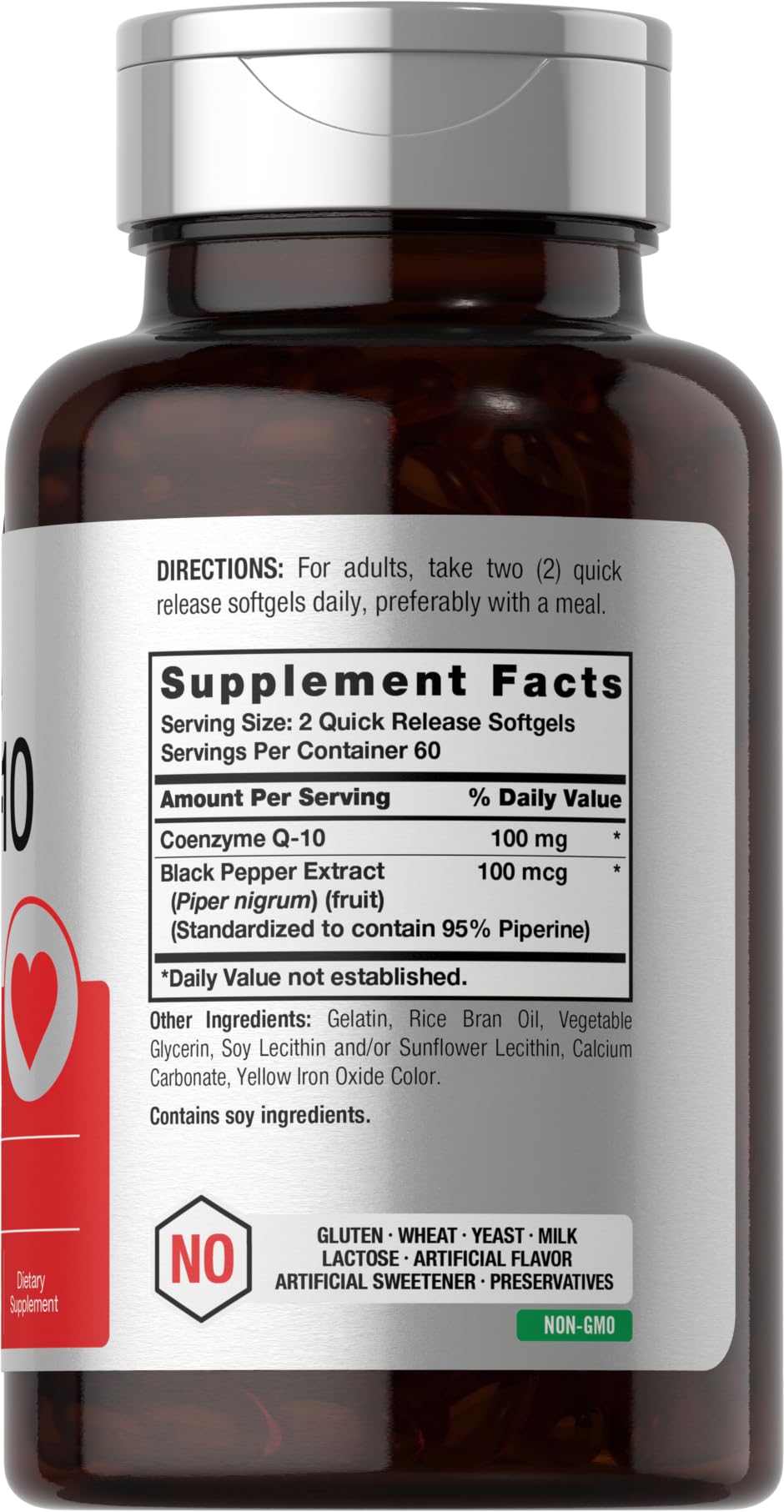 Close-up of Horbäach CoQ10 softgels