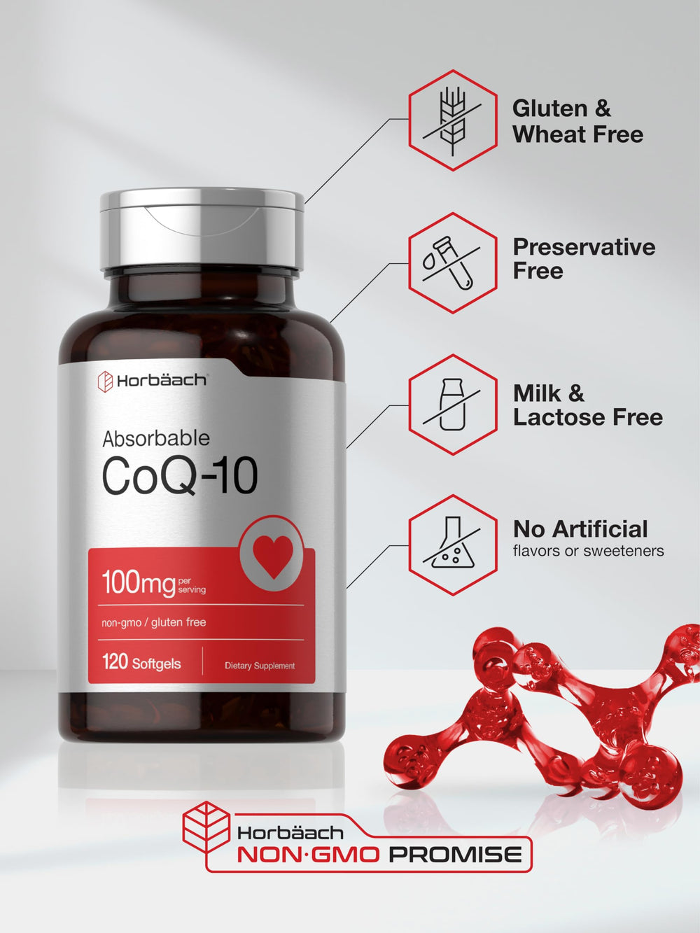 Ingredients panel highlighting CoQ10 and Black Pepper Extract