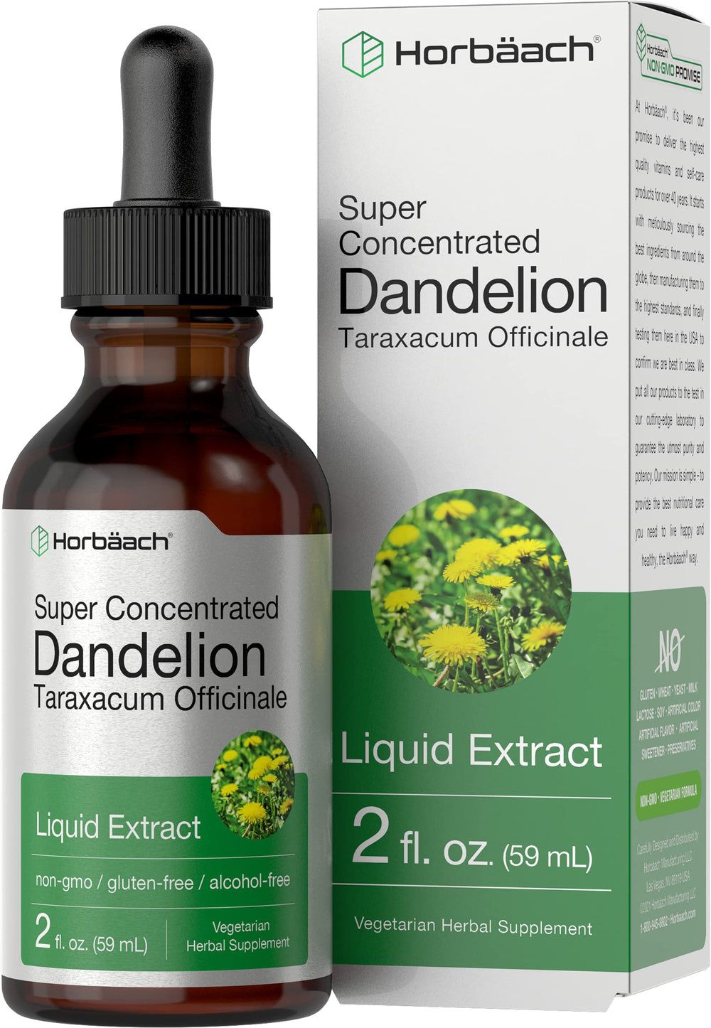 Horbaach Dandelion Root Extract bottle label 2 fl oz