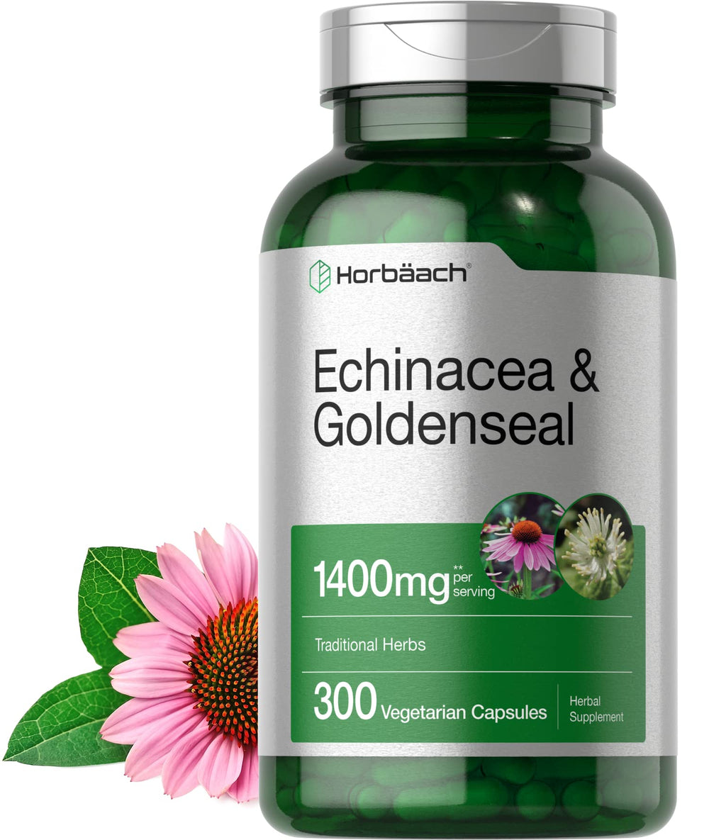 Horbäach Echinacea Goldenseal capsules bottle, 300 count