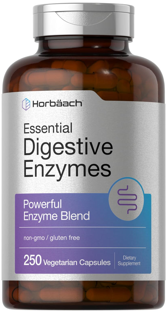 Horbäach Essential Digestive Enzymes bottle with 250 capsules