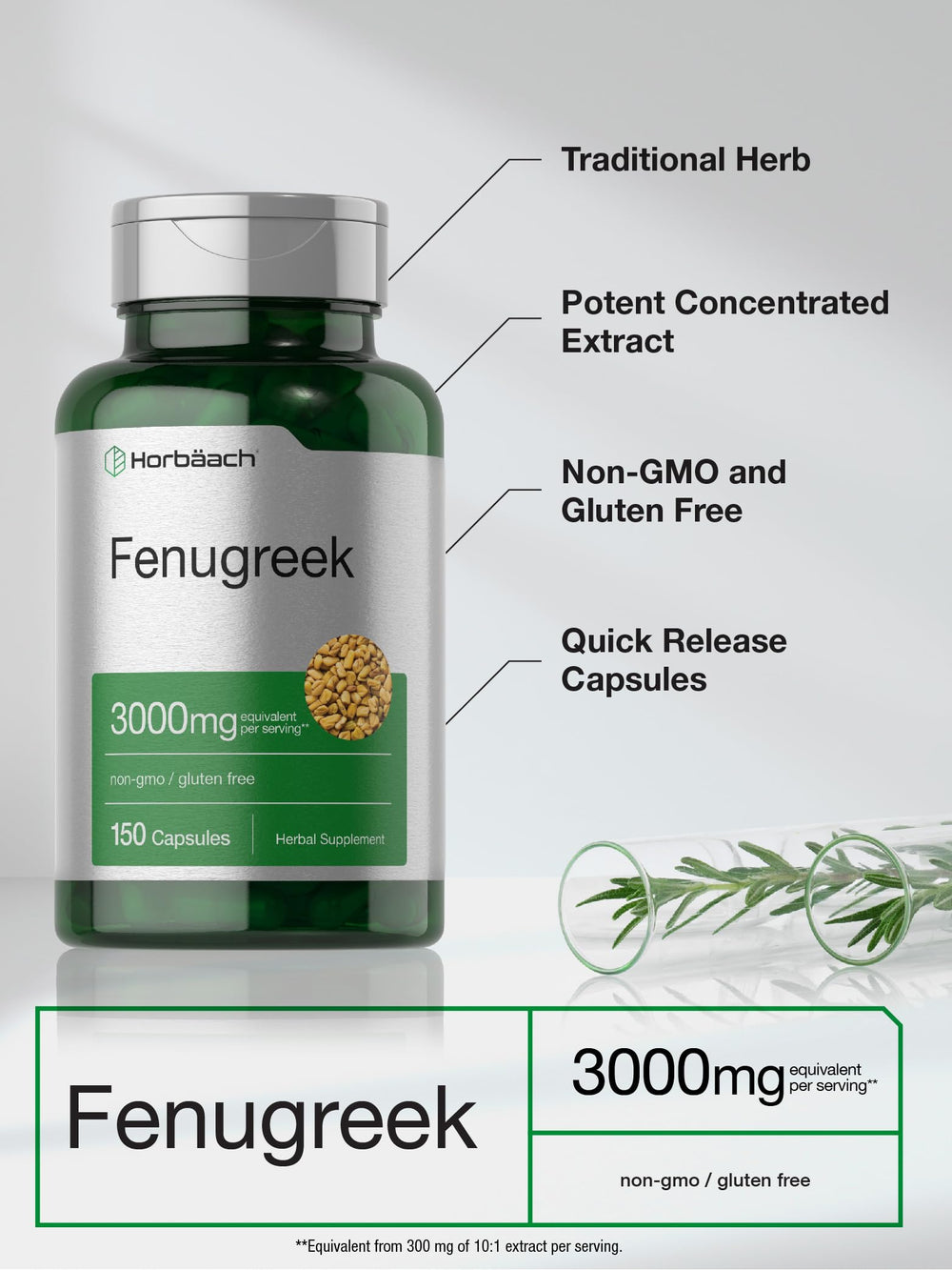Fenugreek capsules packaging and bottle