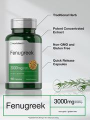Fenugreek capsules packaging and bottle