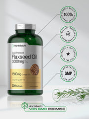 Cold-pressed flaxseed oil graphic on product packaging