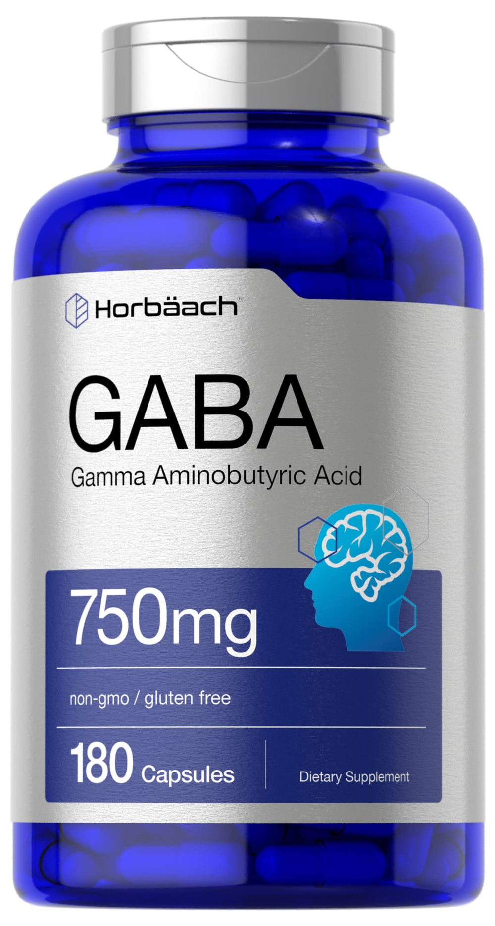 Horbäach GABA 750mg bottle front label