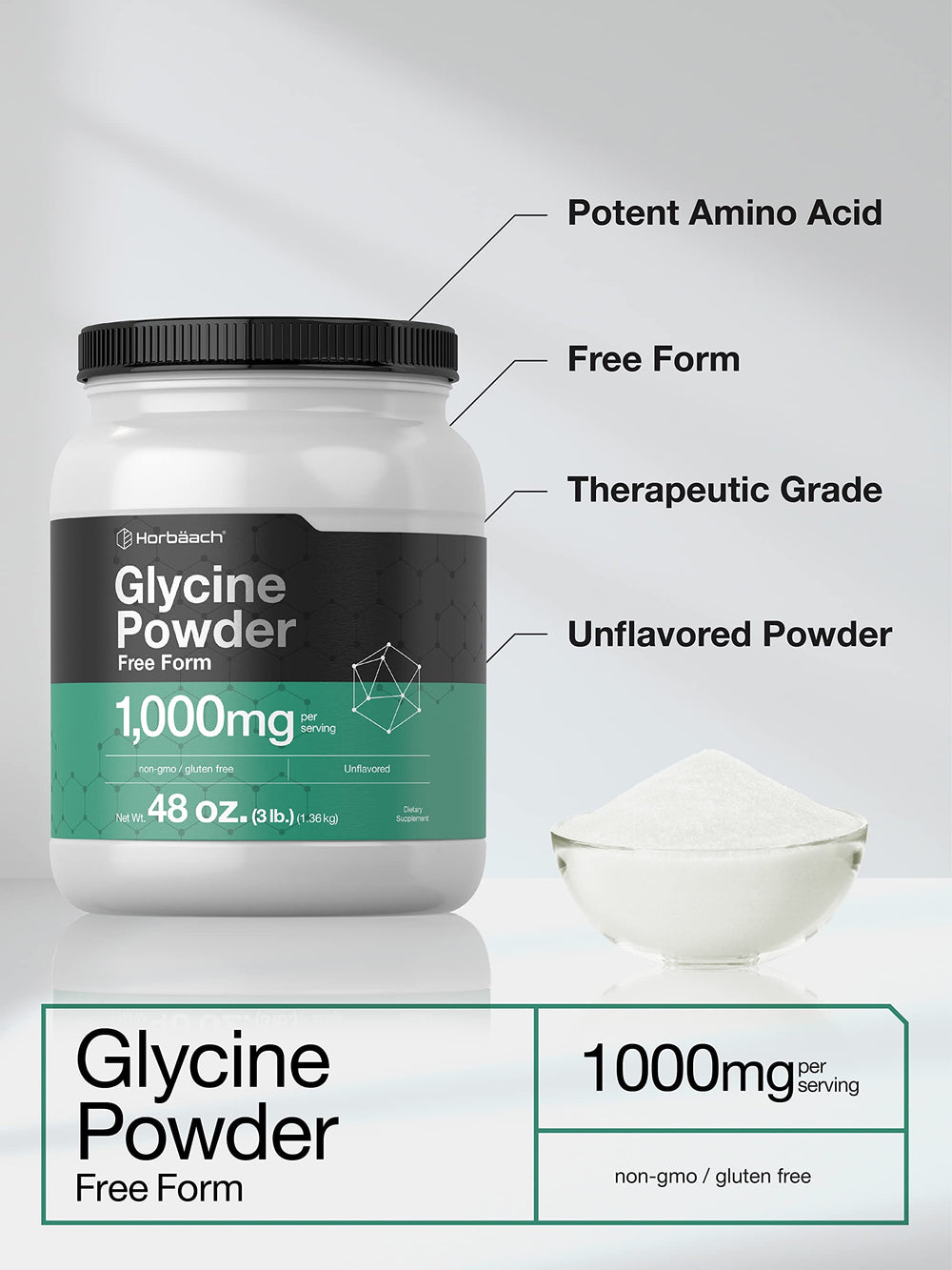 Glycine Powder ingredients panel