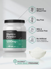 Nutrition facts for Horbaach Glycine Powder